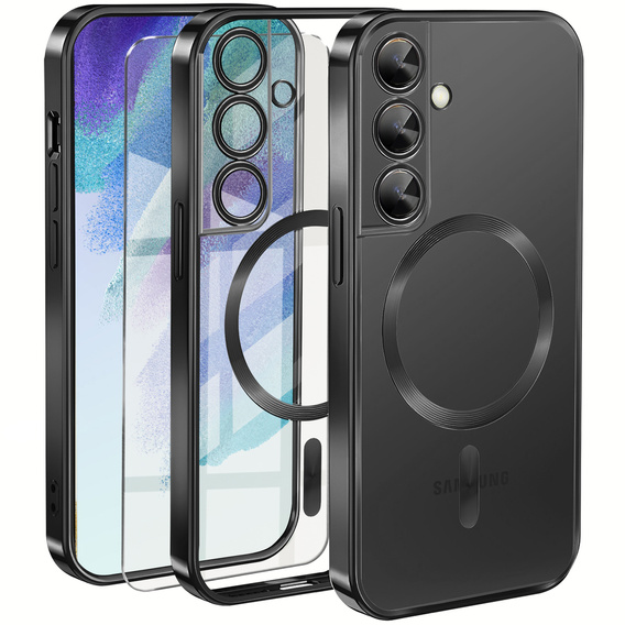 Etui do Samsung Galaxy S21 FE, Electro MagSafe, czarne + Szkło na ekran
