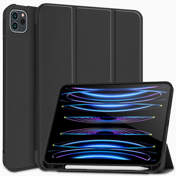 Etui do iPad Pro 12.9" 2022/2021/2020 (6/5/4 gen.), Smart Pencil, z miejscem na rysik, czarne
