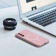 Etui silikonowe do Samsung Galaxy A17 5G, do MagSafe, różowe