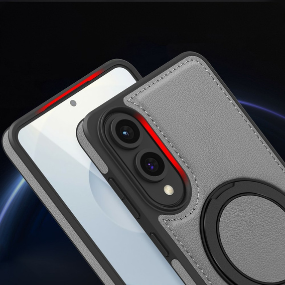 Etui do Samsung Galaxy S25 Edge, magnetyczne z podstawką – szare