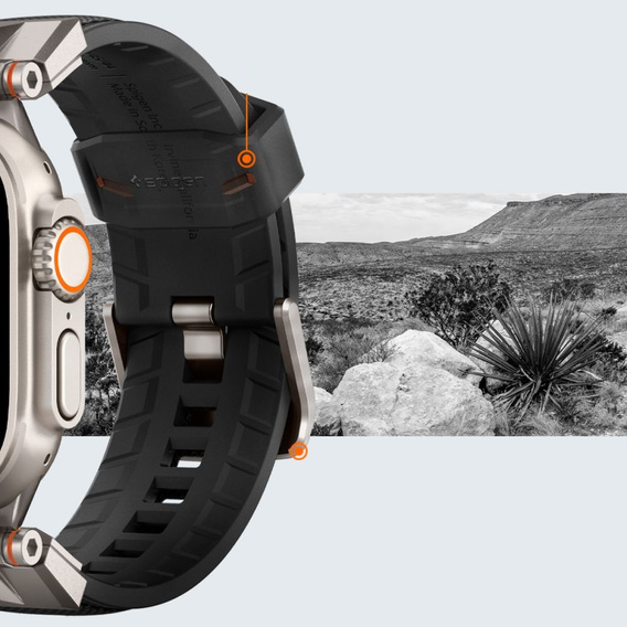 Pasek SPIGEN do Apple Watch 1/2/3/4/5/6/7/8/9/SE/Ultra/Ultra 2 42/44/45/49MM, Durapro Armor, Czarny