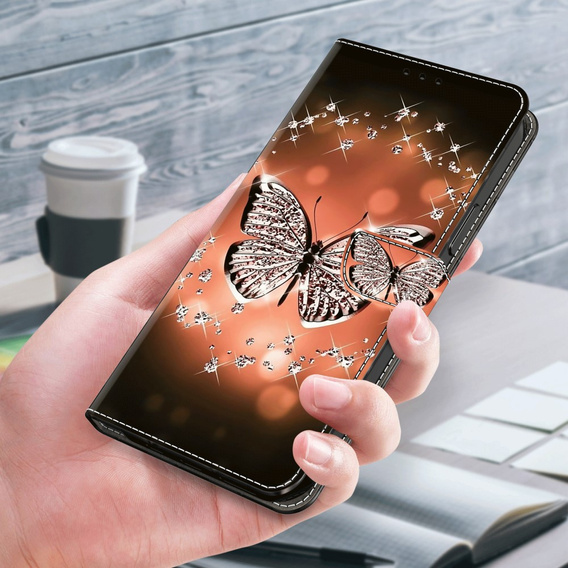 Etui z klapką do Xiaomi Redmi Note 12 4G, Wallet, Butterfly czarne