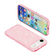 Etui do iPhone 17 Air, do MagSafe, brokat, półprzezroczyste różowe