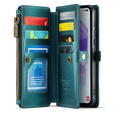 Etui CASEME do Samsung Galaxy A55 5G, RFID Leather Wallet, z paskiem na ramię, zielone