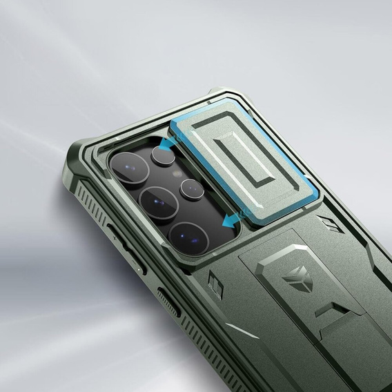 Etui pancerne do Samsung Galaxy S24 Ultra, Dexnor Full Body (Two Frames), zielone