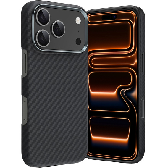 Etui do iPhone 17 Pro, Carbon Fiber, do MagSafe, czarne