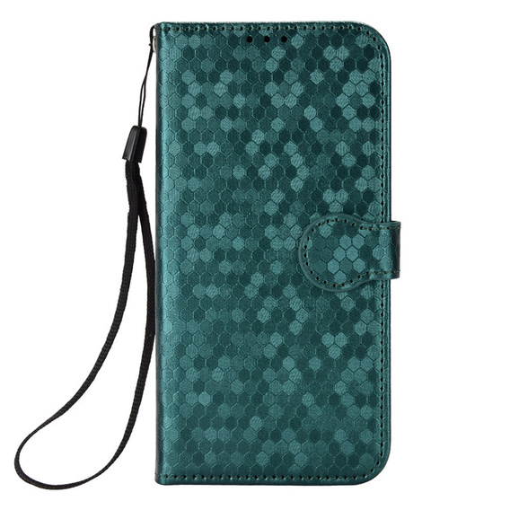 Etui Wallet Rhombus z klapką do Realme C71 – eleganckie i praktyczne, zielone