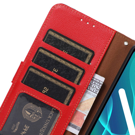 Etui Wallet do Samsung Galaxy M53 5G, KHAZNEH RFID, Dual Color, Red
