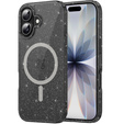 Etui do iPhone 17, do MagSafe, brokat, półprzezroczyste czarne