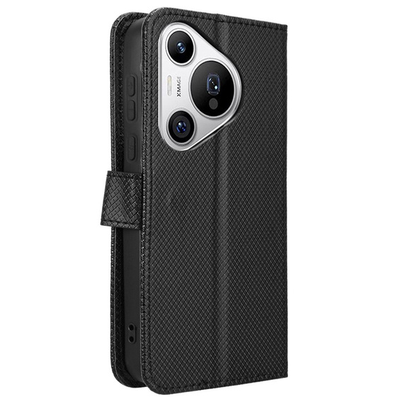 Etui z klapką do Huawei Pura 70, Wallet Smart Magnet, czarne