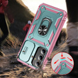 Etui pancerne do Samsung Galaxy S24+ Plus, CamShield Slide, zielone / różowe