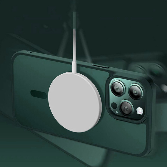 Etui do iPhone 11 Pro, do MagSafe, ERBORD Matt Case, zielony + Szkło na ekran