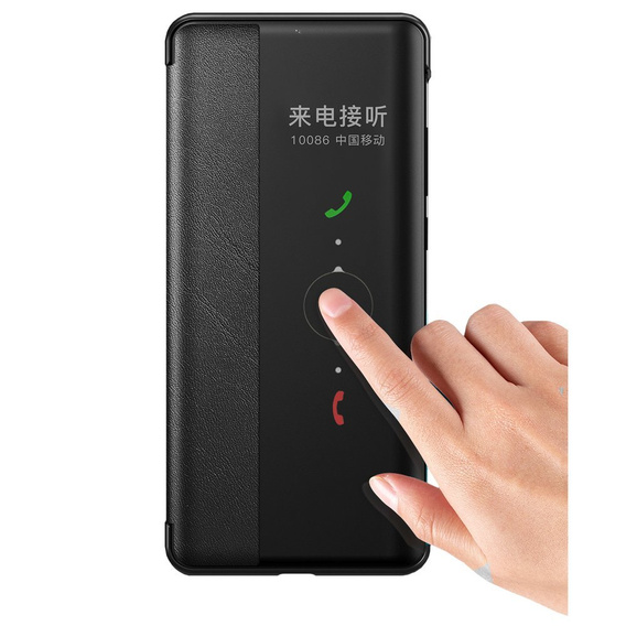 Etui z klapką do Huawei P40, Obudowa Side View Case, Czarne