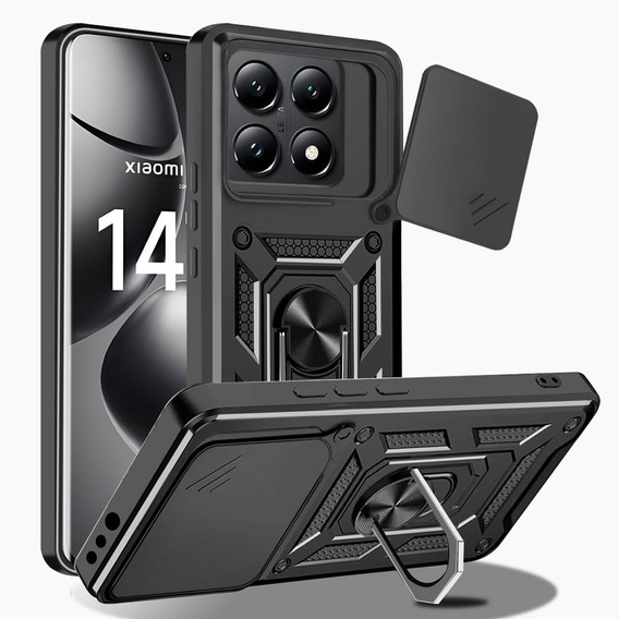 Etui pancerne do Xiaomi 14T Pro, CamShield Slide, czarne