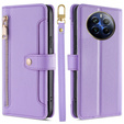 Etui z klapką do Realme 12 Pro 5G / 12 Pro+ 5G, Wallet Zipper Pocket, fioletowe