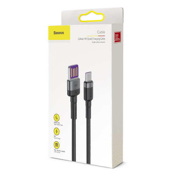 Baseus Tungsten kabel USB-A USB-C 1 m 100 W - Czarny
