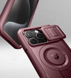 Magnetyczne etui Dexnor z osłoną aparatu i uchwytem – iPhone 15 Pro - czerwone
