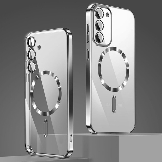 Etui do Samsung Galaxy S23, Electro MagSafe, srebrne + Szkło na ekran