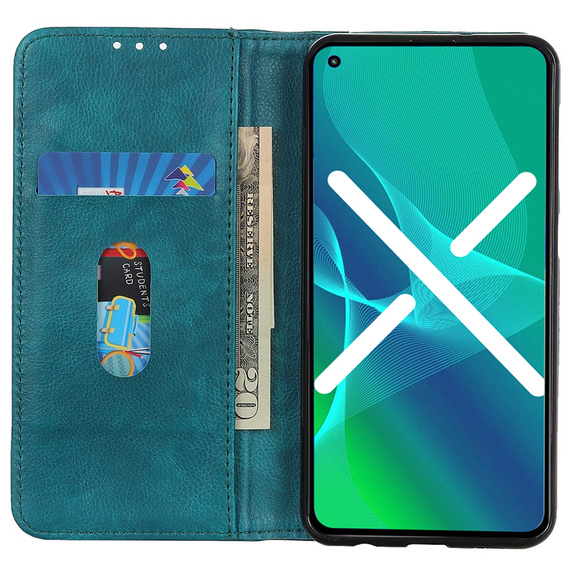 Etui do Motorola Moto G72 4G, Wallet Litchi Leather, zielone