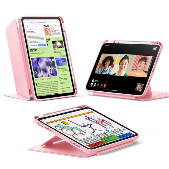 Etui do iPad 11" 2025 A16 (11 gen.) / iPad 10.9" 2022 (10 gen.), ESR Flip Hybrid, różowe