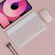 Zestaw bezprzewodowa klawiatura z myszką Bluetooth, różowy