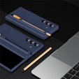 Etui do Samsung Galaxy Z Fold7 5G, z podstawką, szkłem i rysikiem - granatowe