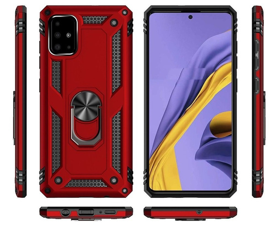 Etui pancerne do Samsung Galaxy A51, Nox Case Ring, czerwone