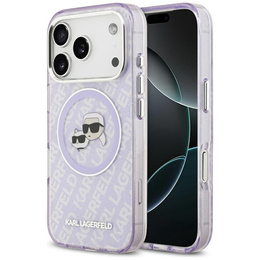 Etui Karl Lagerfeld IML Glitter Karl & Choupette Heads Logo MagSafe do iPhone 17 Pro