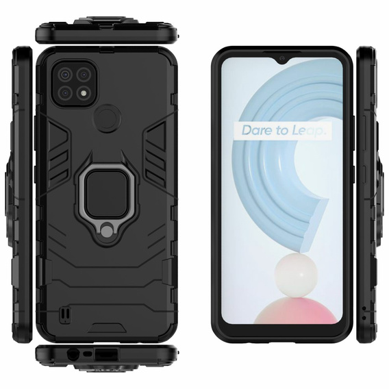 Etui do Realme C21, Kickstand Ring, czarne
