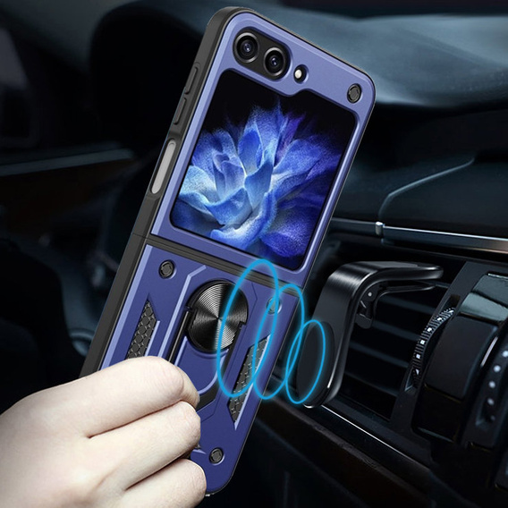 Etui pancerne do Samsung Galaxy Z Flip5 5G, Nox Case Ring, niebieskie