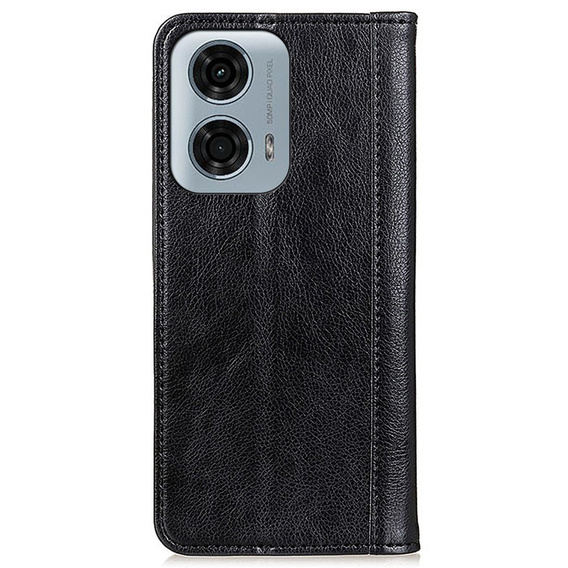 Etui do Motorola Moto G24 / G24 Power / G04, Wallet Litchi Leather, czarne