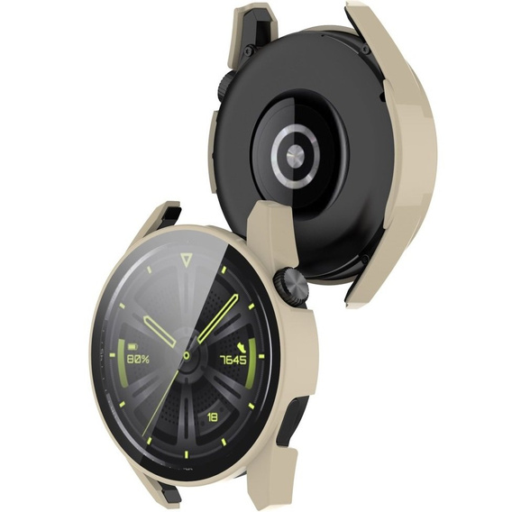 2w1 Etui + Szkło hartowane do Huawei Watch GT 3 46mm, Beżowe
