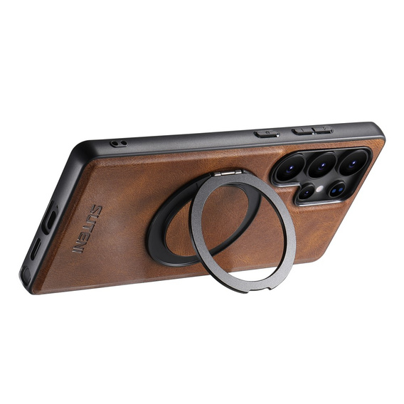 Etui Suteni G3 do Samsung Galaxy S25 Ultra z podstawką i MagSafe – brązowe