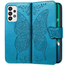 Etui z klapką do Samsung Galaxy A33 5G, Butterfly, niebieskie