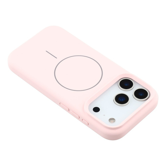Etui silikonowe do iPhone 17 Pro, do MagSafe, antywstrząsowe, różowe