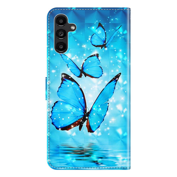Etui z klapką do Samsung Galaxy A14 4G/5G, Wallet, Butterflies niebieskie