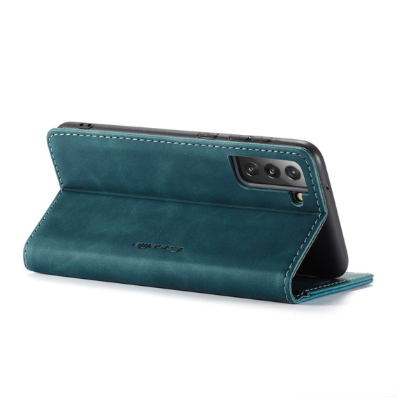 Etui CASEME do Samsung Galaxy S21 FE, Leather Wallet Case, zielone