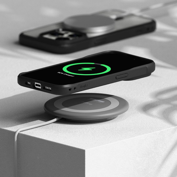 Etui Ringke do iPhone 15 Pro, Fusion Bold MagSafe, matowe przezroczyste / czarne