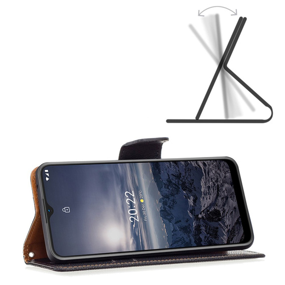 Etui z klapką do Nokia G11 / G21, Litchi Wallet Case, czarne