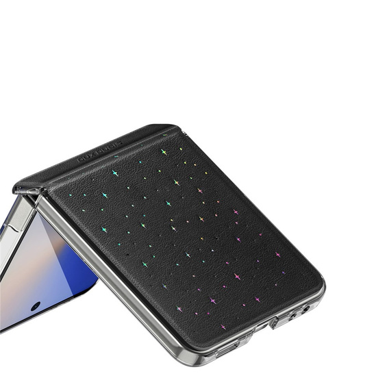 Etui Dux Ducis Stex Series do Samsung Galaxy Z Flip7 5G – czarne, skórzane