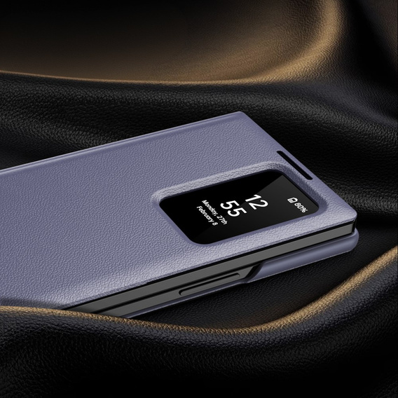 Etui z klapką do Samsung Z Fold5 5G, Smart View Wallet, lawendowe
