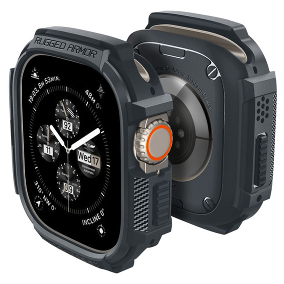 Etui Spigen Rugged Armor Dark Gray do Apple Watch Ultra 1 / 2 (49 mm)
