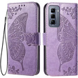 Etui z klapką do Infinix Hot 50 Pro+ 4G, Butterfly, fioletowe