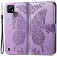 Etui z klapką do Realme C21Y / C25Y, Butterfly, fioletowe