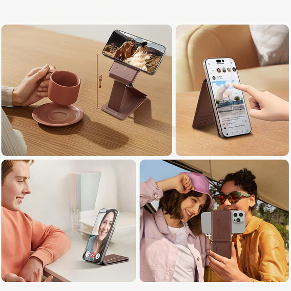 Magnetyczny portfel z podstawką i funkcją NFC SURITCH do iPhone 16 Pro