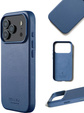 Etui Mujjo Skórzane do iPhone 17 Pro, MagSafe, niebieskie