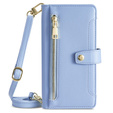 Etui z klapką do Samsung Galaxy M15 5G, Wallet Zipper Pocket, niebieskie
