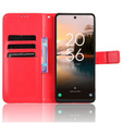 Etui z klapką do TCL 40 NxtPaper, Crazy Horse Wallet, czerwone