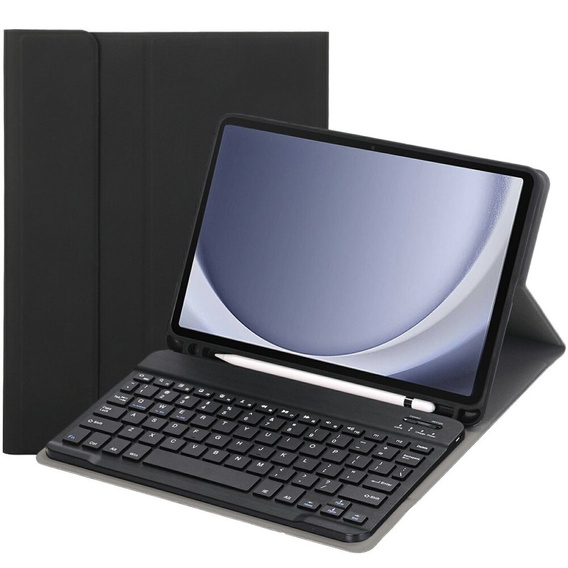 Etui z klawiaturą do Samsung Galaxy Tab A9, Leather Pen Slot, czarne