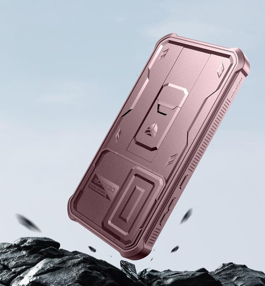Etui pancerne do Samsung Galaxy A35, Dexnor Full Body (Two Frames), różowe rose gold
